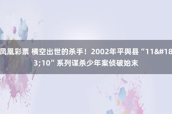 凤凰彩票 横空出世的杀手！2002年平舆县“11·10”系列谋杀少年案侦破始末