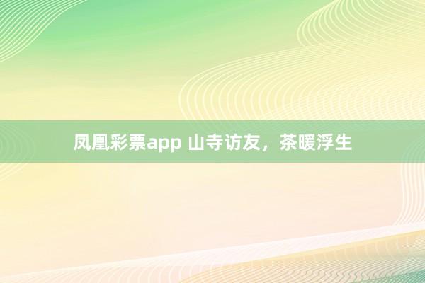 凤凰彩票app 山寺访友，茶暖浮生