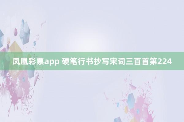 凤凰彩票app 硬笔行书抄写宋词三百首第224