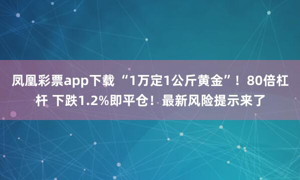 凤凰彩票app下载 “1万定1公斤黄金”！80倍杠杆 下跌1.2%即平仓！最新风险提示来了