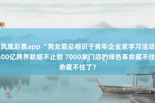 凤凰彩票app “男女霸总相识于青年企业家学习活动” 600亿跨界联姻不止甜 7000家门店的绿色革命藏不住了？