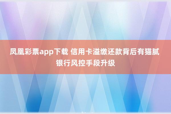 凤凰彩票app下载 信用卡溢缴还款背后有猫腻 银行风控手段升级