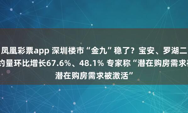 凤凰彩票app 深圳楼市“金九”稳了？宝安、罗湖二手房签约量环比增长67.6%、48.1% 专家称“潜在购房需求被激活”