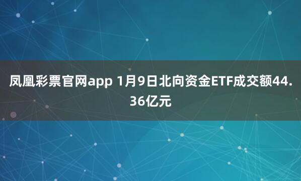 凤凰彩票官网app 1月9日北向资金ETF成交额44.36亿元