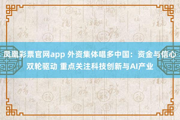 凤凰彩票官网app 外资集体唱多中国：资金与信心双轮驱动 重点关注科技创新与AI产业