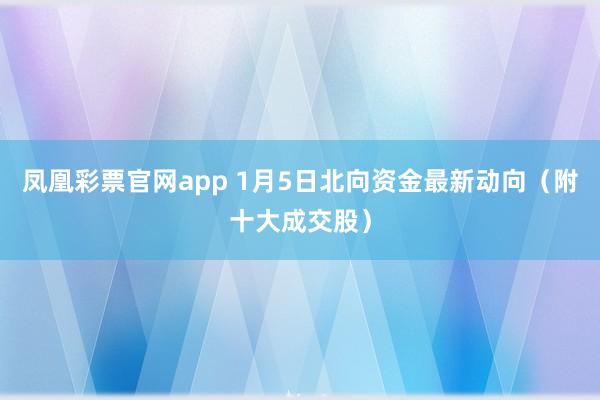 凤凰彩票官网app 1月5日北向资金最新动向（附十大成交股）