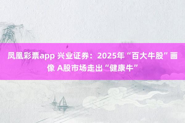 凤凰彩票app 兴业证券：2025年“百大牛股”画像 A股市场走出“健康牛”