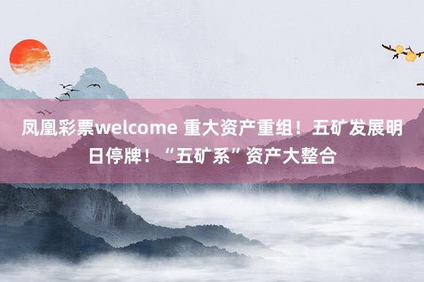 凤凰彩票welcome 重大资产重组！五矿发展明日停牌！“五矿系”资产大整合