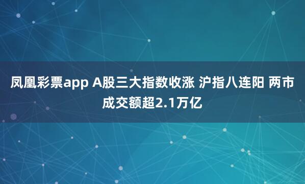 凤凰彩票app A股三大指数收涨 沪指八连阳 两市成交额超2.1万亿