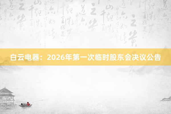 白云电器：2026年第一次临时股东会决议公告