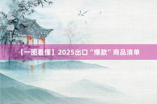【一图看懂】2025出口“爆款”商品清单