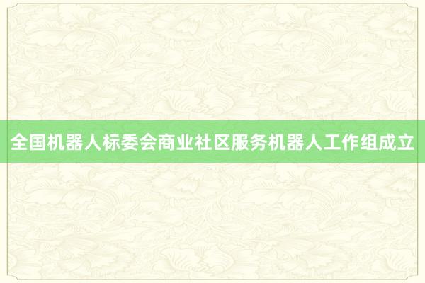 全国机器人标委会商业社区服务机器人工作组成立