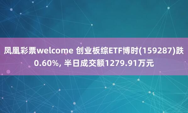 凤凰彩票welcome 创业板综ETF博时(159287)跌0.60%, 半日成交额1279.91万元