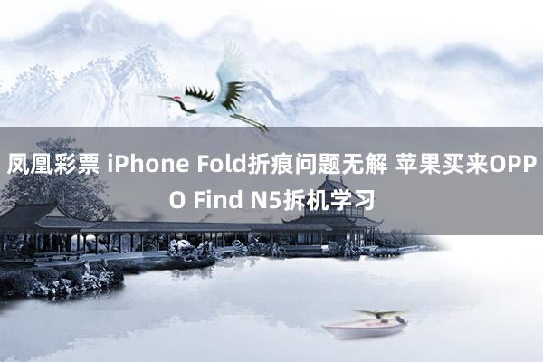 凤凰彩票 iPhone Fold折痕问题无解 苹果买来OPPO Find N5拆机学习