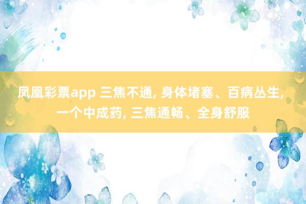 凤凰彩票app 三焦不通, 身体堵塞、百病丛生, 一个中成药, 三焦通畅、全身舒服