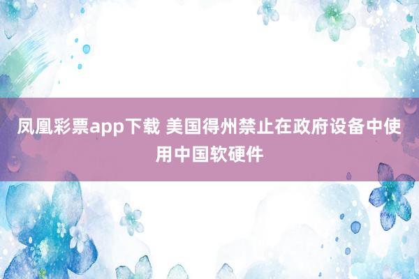 凤凰彩票app下载 美国得州禁止在政府设备中使用中国软硬件