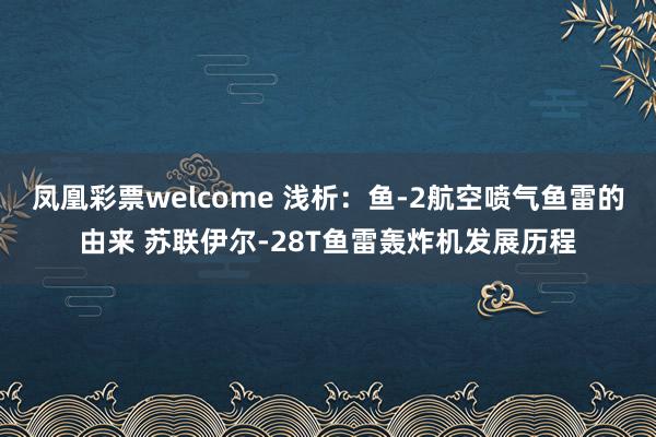 凤凰彩票welcome 浅析：鱼-2航空喷气鱼雷的由来 苏联伊尔-28T鱼雷轰炸机发展历程