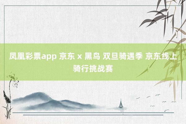 凤凰彩票app 京东 x 黑鸟 双旦骑遇季 京东线上骑行挑战赛