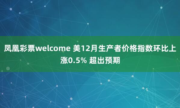 凤凰彩票welcome 美12月生产者价格指数环比上涨0.5% 超出预期