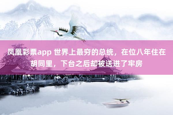 凤凰彩票app 世界上最穷的总统,在位八年住在胡同里,下台之后却被送进了牢房