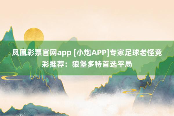 凤凰彩票官网app [小炮APP]专家足球老怪竞彩推荐：狼堡多特首选平局