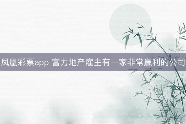 凤凰彩票app 富力地产雇主有一家非常赢利的公司